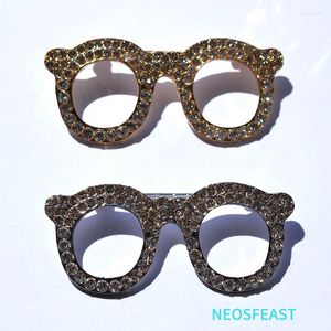 Brooches Classic Jewelry Rhinestone Glasses For Women Gold Color Vintage Corsage Pin Ladies Party Gifts Coats Ornaments