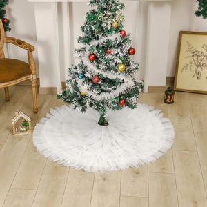 クリスマスの装飾ホワイトメッシュプリーツスカートツリーソリッドケーキウェディングドレスデイリー必需品