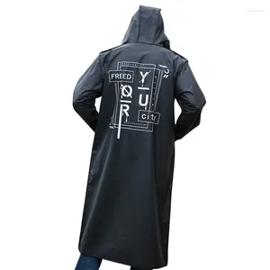 Raincoats Fashion Long Adult Raincoat Men Women EVA Black Impermeable Outdoor Hiking Rain Coat Poncho Jacket Hooded Waterproof Reusable