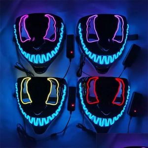 Party Masks Led Halloween Mask Luminous Glow In The Dark Cosplay Masques 908 Drop Delivery Home Garden Festive Supplies Dhbwv