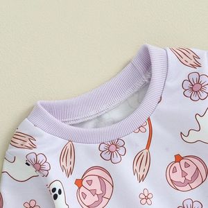 Zestawy odzieży małe dziewczynki Halloween Spodnie Done z dyni Bluza Bluza Dripstring