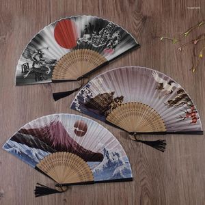 Dekorativa figurer 1 st vintage Silk Folding Fan Chinese Japanese Tassel Bamboo Dance Hand Hemdekoration Ornament Craft Gift