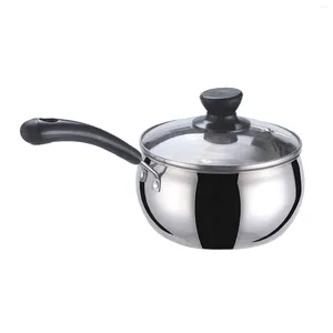 Pote de leite grande de aço inoxidável, cozinha com tampa ventilada para gás de indução, alça antiderrapante, durável, panela de molho, fácil de limpar