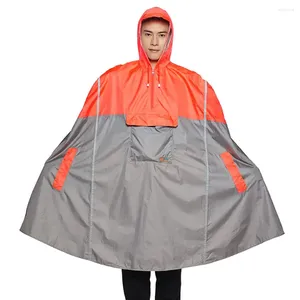 Raincoats Qian Portable Raincoat Men's and Women's Outdoor Poncho ryggsäck Reflekterande designcykelklättring Regntäcke