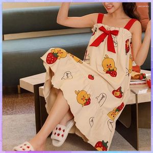 Casual Dresses 2024 Night Dress Women's Cotton Nightrowns Sexig Nightdress Female Nightie Elegant Sleepwear Summer Home Clothes