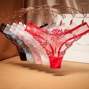 レディースパンティーエロティックフル透明な女性セクシーなレース下着レディースフローラル刺繍ランジェリーローウエストウルトラトゥイン皮ひも