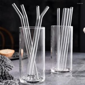 Cannucce 20 cm x 8 mm in vetro trasparente per frullati, cocktail, riutilizzabili, ecologici, per bar, accessori per feste.