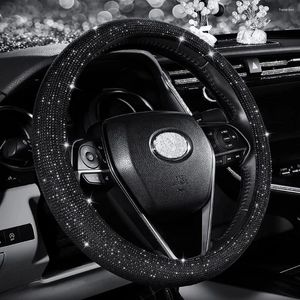 Capas de volante universal carro strass capa com cristal diamante espumante caso protetor carro-estilo