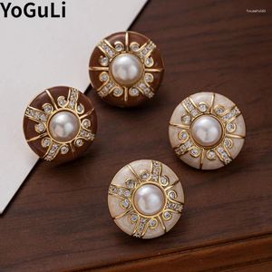 Stud Earrings Retro Jewelry 925 Silver Needle Vintage Temperament Simulated Pearl Earring For Women Girl Gifts Elegant Accessories