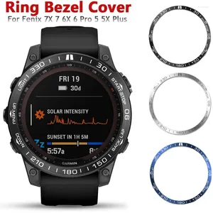 Bandas de relógio Capa de anel de aço inoxidável para Garmin Fenix ​​7 7X 6 6X Pro 5 5X Plus Smart Metal Bezel Sculptured Time Protection Case