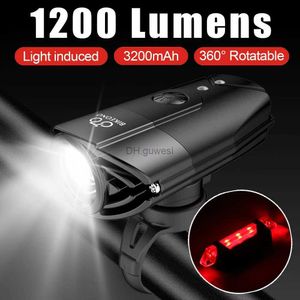 その他の照明アクセサリー自転車自転車ライト自転車アクセサリーヘッドライトLED TAILLIGHT USB Rechargiable Flashlight MTBサイクリングランタン用ランプYQ240205