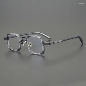 Óculos de sol quadros personalidade quadrado acetato óculos quadro masculino vintage aro grosso óculos ópticos marca designer prescrição eyewear 2024