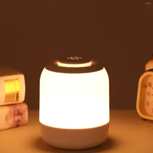 Nattlampor LED Touch Light Portable Bedside Lamp Diming Baby Sleeping 3 Färg med sensor för vardagsrum sovrummet