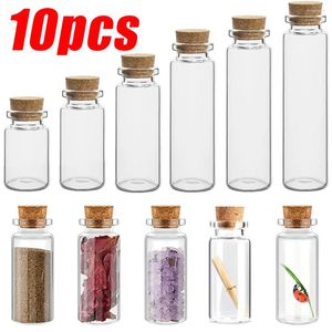 Bottles 10Pcs Mini Glass With Cork DIY Birthday Gift Transparent Empty Message Wishing Bottle Christmas Wedding Party Decoration