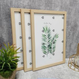 Frames 3Pcs Wooden Po For Picture Wall 10X15 15X20 20X25 A4 Pictures Frame Stand Desktop Decor Commemorative Gift