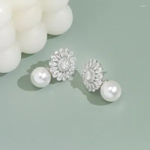 Baumelnde Ohrringe, modische Damen-Accessoires, Zirkon-Perlen-Anhänger, weiß, exquisit, romantisch, elegant, Party, Hochzeit, Mädchen-Schmuck