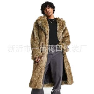 Mens Fur Coat Designer Long Thickened Warm Windbreaker Fashionable Casual Winter Wear CUD8