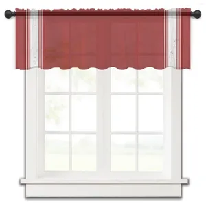 Tenda Natale San Valentino Strisce rosse Fattoria Piccola finestra Tulle velato Corto Camera da letto Soggiorno Decorazioni per la casa Tende in voile