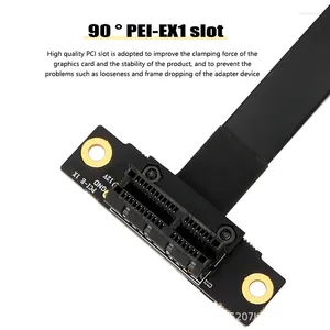 Computer Cables PCIE X1 Riser Cable Dual 90 Degree Right Angle 3.0 To Extension 8Gbps PCI Express 1x Card Ribbon Extender