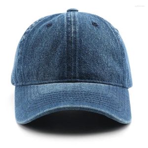 Ball Caps Fashion Dżinsy dżinsowe unisex w stylu baseball czapka solidny kolor vintage bawełniany mężczyźni kobiety