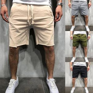 Herr shorts casual mode svett fast färg dragkammare baggy korta byxor manlig sommarstrand andas streetwear