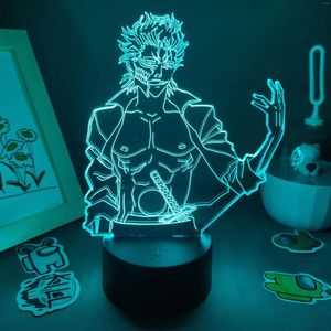 Luzes noturnas anime lixívia figura grimmjow jaegerjaquez 3d led ilusão legal presente para amigo lâmpada de lava mangá decoração do quarto