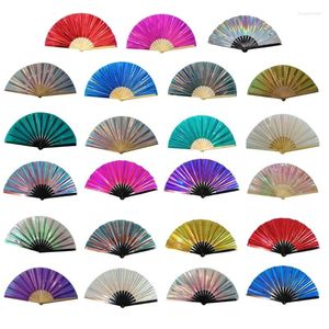 Estatuetas decorativas vintage chinês ventilador dobrável pvc taichi kung-fu leques de mão decoração de festa de casamento mulheres meninas performances dança gota