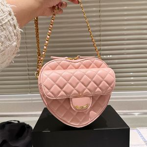 Retro Women Mini Love Makeup Bag 16cm Designer Pochet Card Holder Leather Matelasse Chain Luxury Handbag Crossbody Underarm Bag Coin Purse Shopping Clutch Suitcase