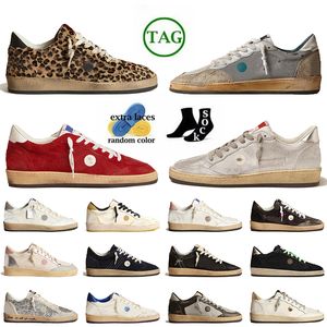 Top Quality Leather Suede Ball Star Handmade Low OG Women Mens Designer Casual Shoes Trainers Gold Glitter Italy Brand Platform Vintage Silver Sneakers Upper