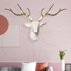 30*20 Inch 3D Deer Head SculptureWall Hanging DecorAnimal Stag StatueHome Living Room Bedroom Wall Decoration Accessories 240202