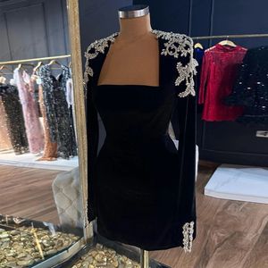 Sweetheart Fascinating Evening Dresses Exquisite Sparkling Beading Sexy Mermaid Off Shoulder Long Sleeves Short Prom Gowns 240201