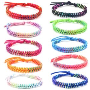 Charm Bracelets 10 Pcs / Set Rainbow Color Mix Braid Friendship For Man Women Jewelry Gift DIY Handmade Rope Bangles