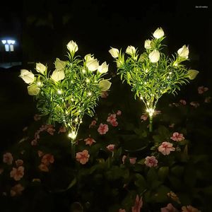 Durable Outdoor Solar Light Tree Multicolor Changing Led Garden Lights With Faux For Patio