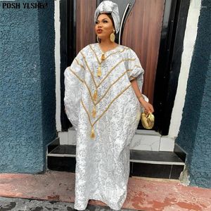 Etniska kläder Ramadan Abaya Dubai Luxury African Dresses For Women 2024 Muslim Nigeria Traditionellt bröllopsfest Boubou Bazin Riche Robe