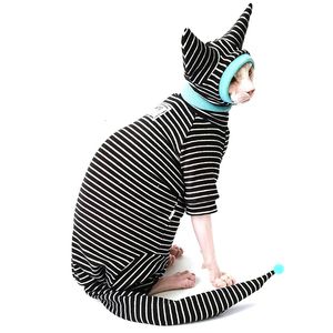 Czteronożne bezwłose ubrania kota Sfinx Devon Rex Odzież Miękki zimowy odzież Kittens Fits Sphynx Cat Costume 240130