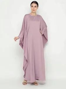 Этническая одежда Абаи для мусульманских женщин, однотонные, скромные, макси-размеры, с рукавами «летучая мышь», саудовские платья, исламский марокканский африканский молитвенный кафтан