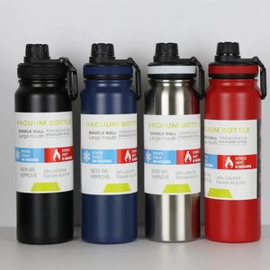Wasserflaschen 800 ml Tragbare Thermosflasche 304 Edelstahl Doppelwandige Vakuumflasche Isolierter Becher Reisebecher Thermobecher