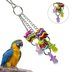 Other Bird Supplies Creative Mini Acrylic Wave Canvas Shoes Decoration Hanging Toy Pet Parrot Nipple Swing Cage Stand Molar Play Chew