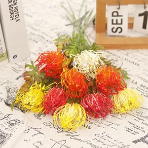 Flores decorativas 3 pcs flor artificial plástico crisântemo falso floral dandelion buquê de noiva haste jardim casa decoração de casamento diy