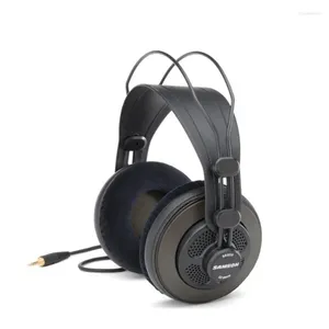 Fone de ouvido de monitoramento samson sr850 original com almofadas de veludo, fone de ouvido semi-aberto para estúdio, gravação de pc, jogo de karaokê