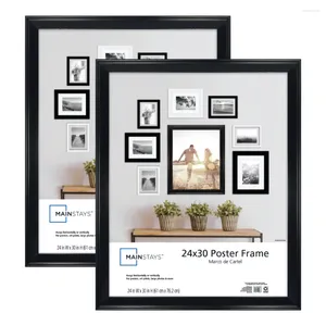 Frames Mainstays 24x30 Beveled Poster And Picture Frame Black Set Of 2 Wall Po