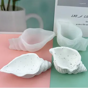 Ferramentas artesanais concha vaso de flores moldes de silicone diy concha do mar secented vela jar molde caixa de armazenamento concreto gesso resina molde decoração da sua casa