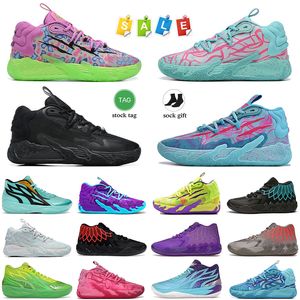 En kaliteli tasarımcı lamelo top ayakkabıları basketbol ayakkabıları kadınlar erkekler MB 02 03 Rick ve Morty Queen City Fade Galaxy Lunar Yeni Yıl Jade Platfrom Sports Spor Trainers