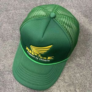 2024Ball Caps nuovo Casual a tesa larga protezione solare esterna Rhude berretto da baseball uomo donna alta qualità streetwear verde blu Rhude cappello regolabile