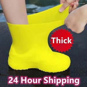 Raincoats 1 Pair Silicone WaterProof Shoe Covers S/M/L Slip-resistant Rubber Rain Boot Overshoes Accessories For Outdoor Rainy Day