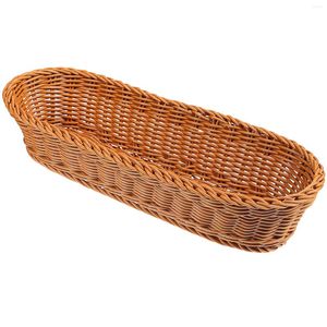 Plates Bread Basket Rattan Woven Baskets Handmade Fruit Cookie For Kitchen Dining Room Storage Supplies Tabletop Organizer