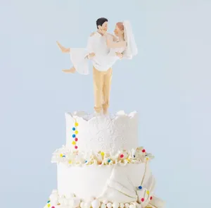 Ferramentas de bolo praia casamento noiva e noivo casais bonecas para decoração topper adorável resina decoração presentes