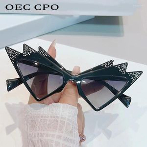 Sunglasses Diamonds Punk Cat Eye Women Luxury Brand Design Goggle Sun Glasses Female Sexy Butterfly Shades UV400 Eyewear Oculos