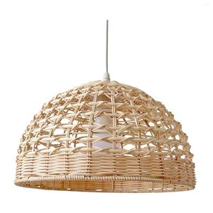 Lampy wiszące rattan Lubażu naturalnego żyrandola tkanego wiklinowego światła