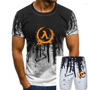 Men's Tracksuits Splash Ink Design Half Life Logo T Shirt Men T-shirt Graphic Printing 2 3 Tshirt 2024 Tees